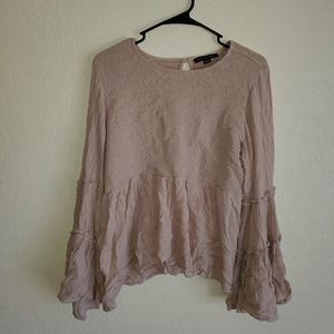 AMERICAN EAGLE Bell Sleeve Shirt with Ruching